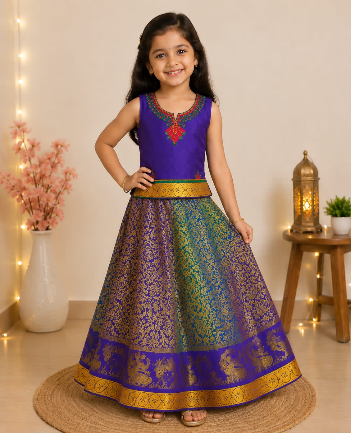 Indigo Meenakshi Heritage Pattu Dress