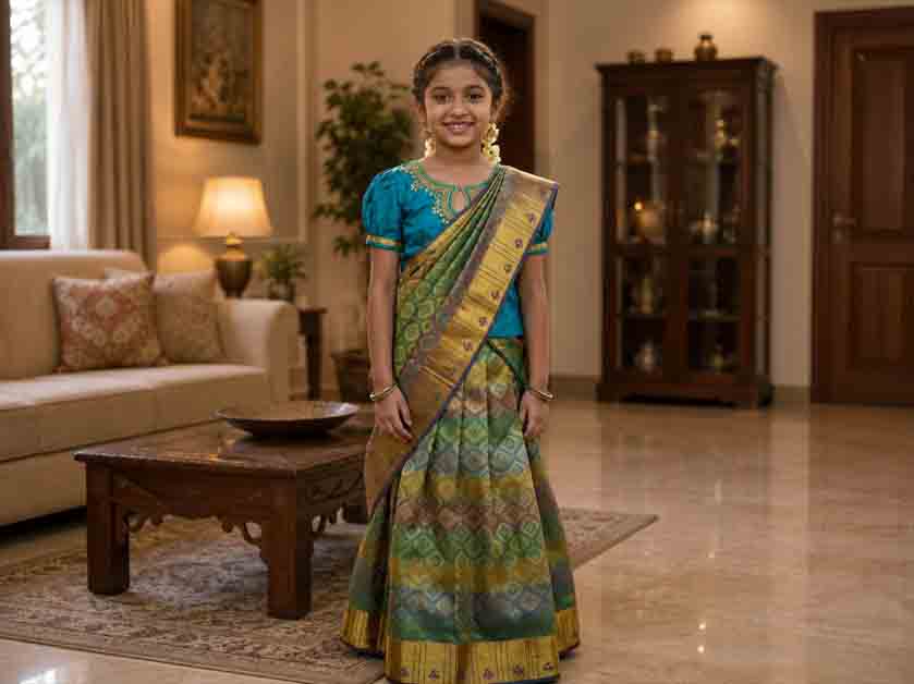 Peacock Aura Zari Heritage Saree